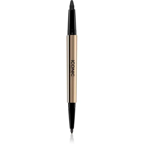 ICONIC London Smokey Eye Duo Kajal creion dermatograf cu doua capete culoare Midnight Black 0.85 g
