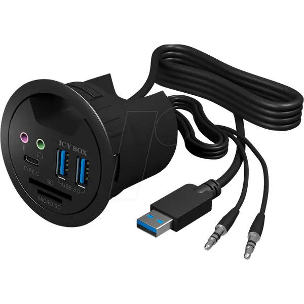 ICYBOX Hub USB cu 3 porturi IcyBox USB 3.0 IB-Hub1404A cu audio
