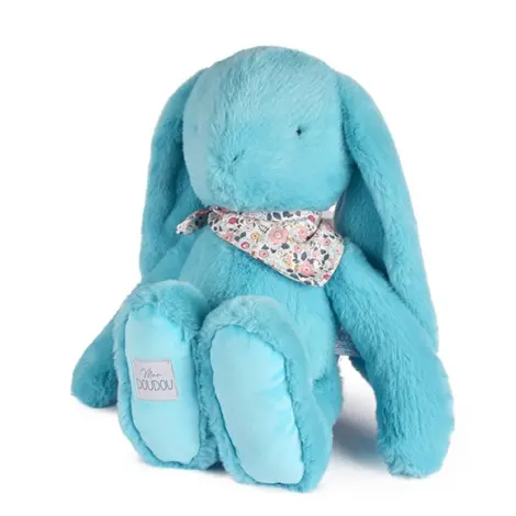 Iepuras Doudou - jucarie de plus, 50 cm, turcoaz