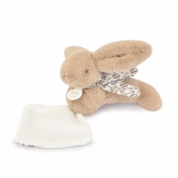 Iepuras Doudou - jucarie de plus cu paturica, 16 cm bej