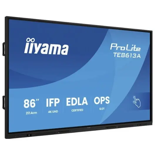 IIYAMA Display Profesional IPS LED Iiyama 86 TE8613A-B1AG, UHD 3840 x 2160, HDMI, DisplayPort, Touchscreen, Negru