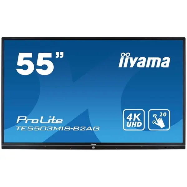 IIYAMA Ecran Profesional IPS LED Iiyama 55 TE5513A-B2AG, UHD 3840 x 2160, HDMI, DisplayPort, Boxe, Touchscreen, Negru
