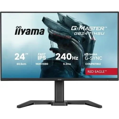 IIYAMA Monitor Gaming Iiyama G-MASTER 23.8 GB2471HSU-B1, IPS, LED, Full HD (1920 x 1080), HDMI, DisplayPort, Boxe, Pivot, 240 Hz, 0.3 ms, Negru