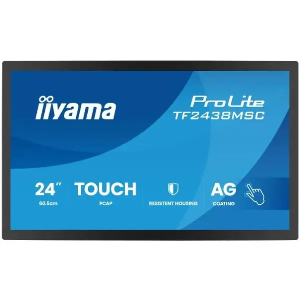 IIYAMA Monitor IPS LED Iiyama 24 TF2438MSC-B2, Full HD (1920 x 1080), HDMI, DisplayPort, Touchscreen, 120 Hz, 5 ms, Negru