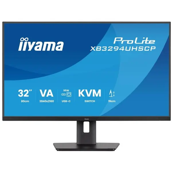 IIYAMA Monitor IPS LED Iiyama 31.5 XB3294UHSCP-B1, UHD/4K (3840 x 2160), 60 Hz, 2 ms, Pivot, Negru