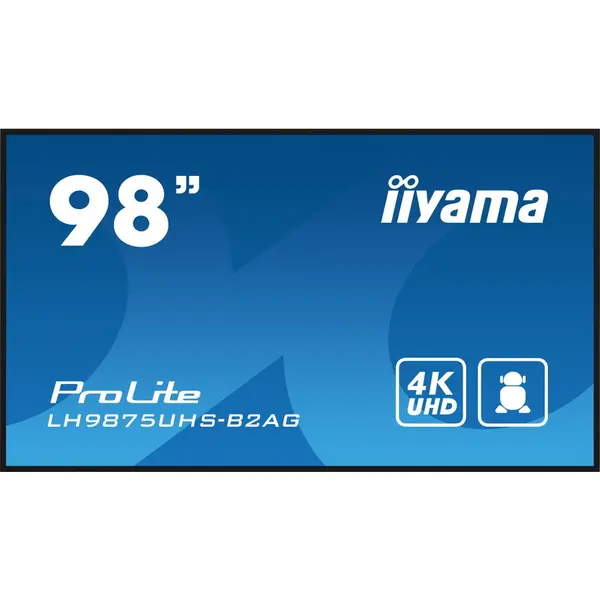 IIYAMA Monitor IPS LED Iiyama 97.5 LH9875UHS-B2AG, UHD (3840 x 2160), VGA, DVI, HDMI, DisplayPort, Boxe, Negru