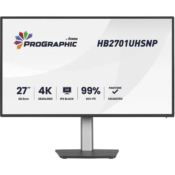 IIYAMA Monitor IPS LED Iiyama HB2701UHSNP-B1, 27 inch, UHD (3840 x 2160), HDMI, DisplayPort, Boxe, Pivot, 60 Hz, 4 ms, Negru