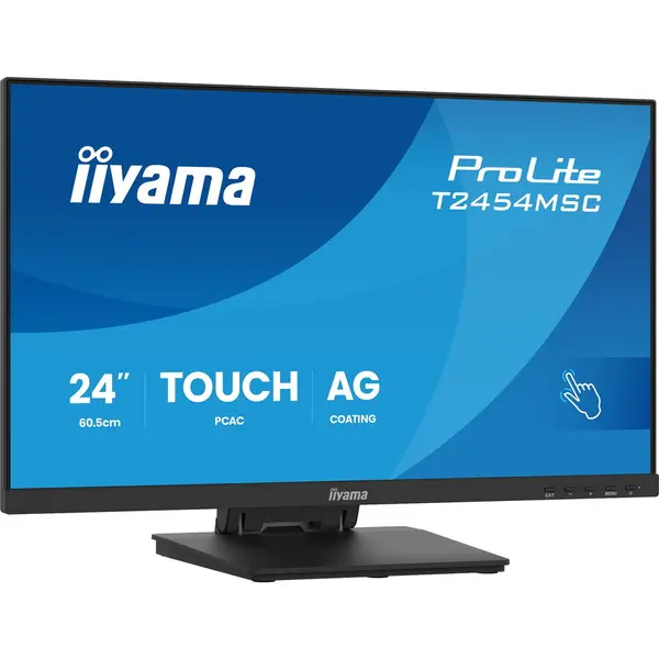 IIYAMA Monitor LED IPS Iiyama ProLite T2454MSC-B3AG, 60,5 cm (24 inci), FullHD, ecran tactil, 83 Hz, 4 ms,HDMI, DisplyPort, USB, Negru