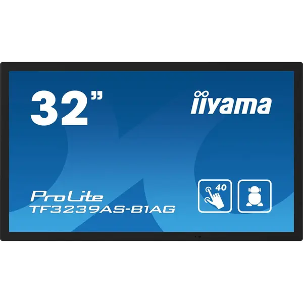 IIYAMA Monitor Smart / Ecran inteligent LED Iiyama 32 TF3239AS-B1AG, Android, Ultra HD (3840 x 2160), HDMI, DisplayPort, Boxe, Negru