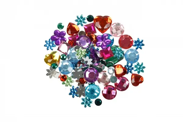 Imitatii pietre pretioase pentru activitati crafts,diverse modele si culori, 250 bucati set