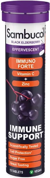 Immuno Forte Vitamin C + Zinc, 15 comprimate efervescente, Sambucol