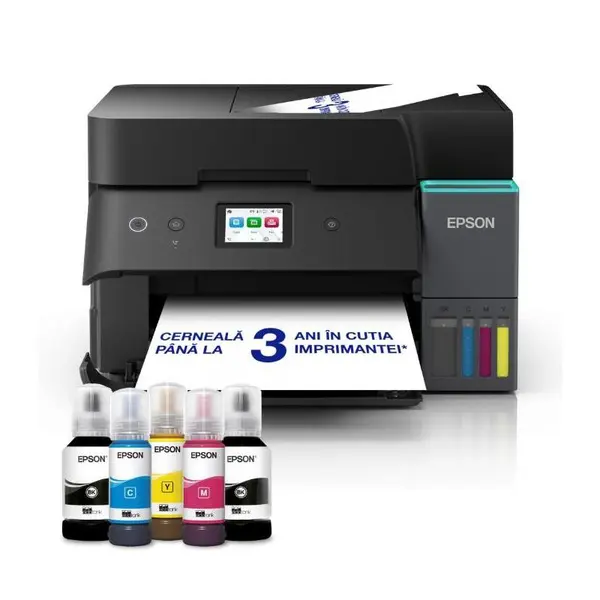 Imprimanta multifunctional inkjet color Epson EcoTank CISS L6390, A4, Printare, Copiere, Scanare, Fax
