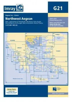 Imray Chart G21. Northwest Aegean Sea, Sheet Map/Imray