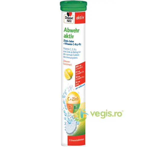 Imunitate cu Vitaminele C + D + B12 + Zinc si Seleniu Aktiv 15cpr efervescente