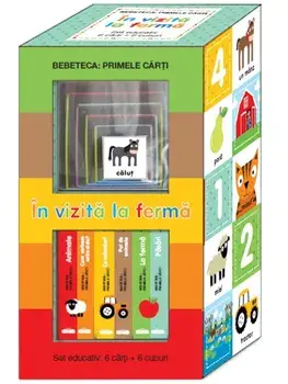 In vizita la ferma. Set educativ: 6 carti + 6 cuburi/***