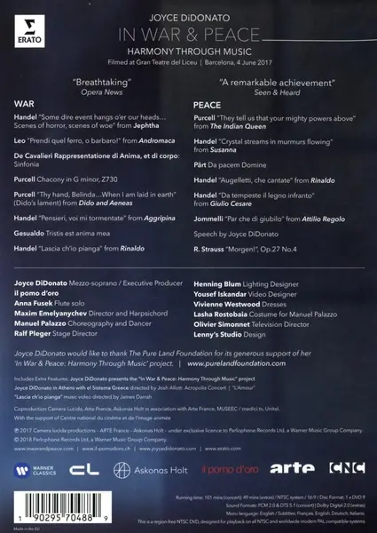 In War & Peace - Harmony Through Music (DVD) | Joyce DiDonato, Il Pomo d’Oro, Maxim Emelyanychev
