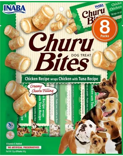 INABA Churu Bite Chicken 8x12g pui și ton wrap pentru câini
