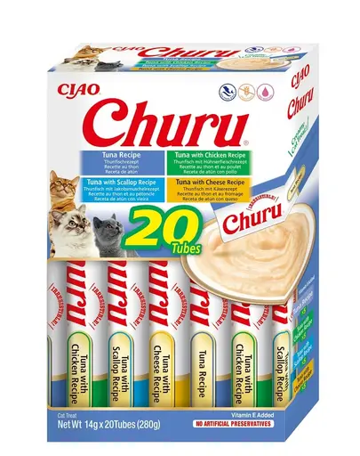 INABA Churu Variety Tuna recompense cu ton pentru pisici multibox 20x14 g (280 g)