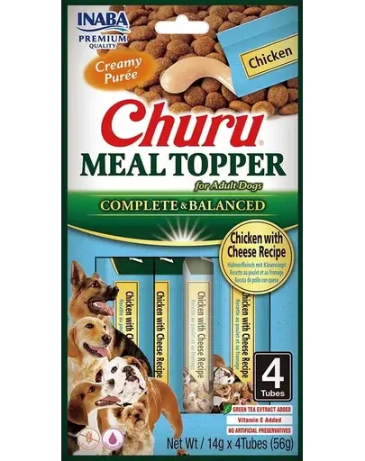 INABA Dog Meal Topper Chicken Cheese 4x14 g supliment cremos pui si branza pentru caini
