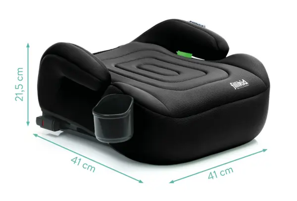 Inaltator auto cu isofix Luxe Flip black grupa 23 Fililikd cu suport integrat pentru sticle