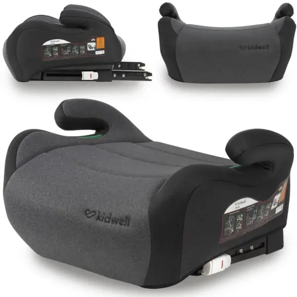 Inaltator Auto Kidwell Ovan, Isofix, i-Size 125-150cm, gri inchis KID700620, la doar 243,00 lei