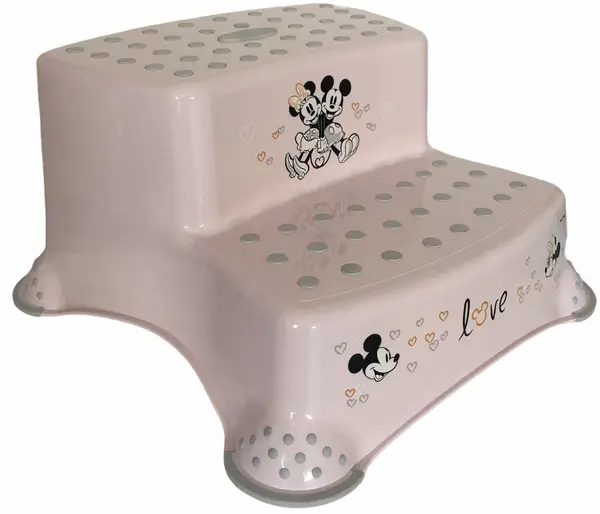 Inaltator de baie cu doua trepte pentru copi Lorelli - Minnie Love, roz deschis