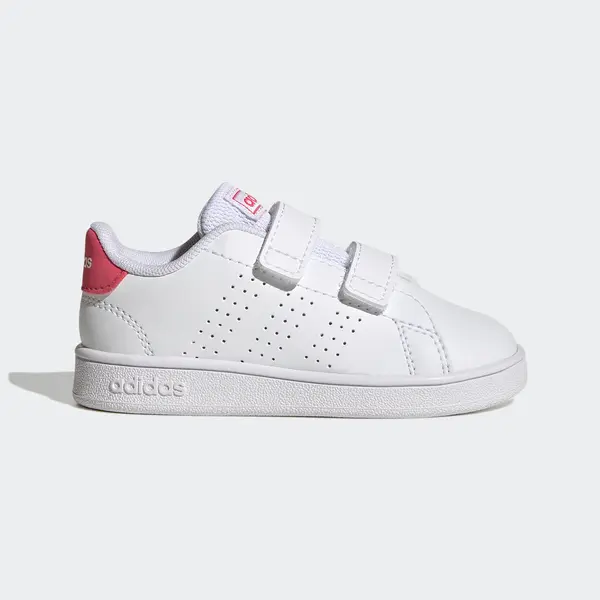 Încălțăminte benzi cu arici Baby gym ADIDAS ADVANTAGE Alb-Roz Copii