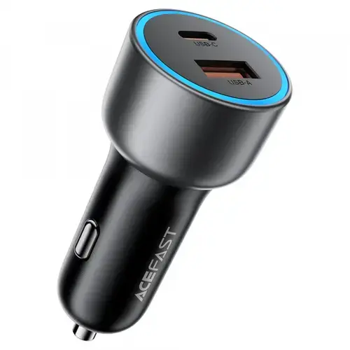 Incarcator Auto Acefast B21, 75W, 3A, 1 x USB-A - 1 x USB-C (Gri)