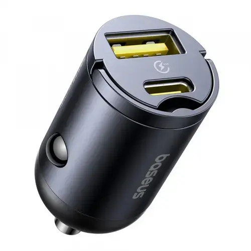 Incarcator Auto Baseus Tiny Star, 30W, 3A, 1 x USB-A - 1 x USB-C, C00035001121-02 (Negru)