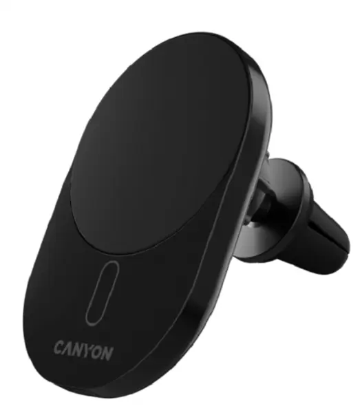 Încărcător auto Canyon - OnGrip 105, USB-C/USB-C, 15W, Qi2, negru