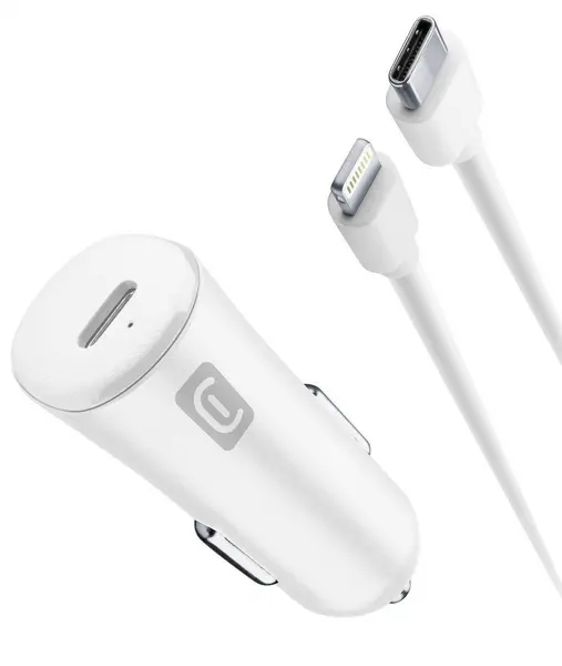 Încărcător auto Cellularline - 8259, USB-C, 20W, alb