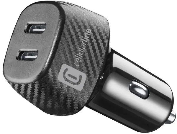 Încărcător auto Cellularline - Multipower Duo, USB-C, 40W, negru