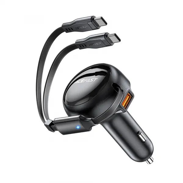 Incarcator Auto Cu Cablu USB-C Acefast B13, 53W, 3A, 1 x USB-A, Negru
