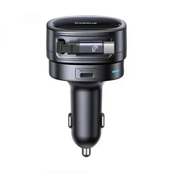 Incarcator Auto Cu Cablu USB-C Baseus PrimeTrip VR1, 60W, 3A, 1 x USB-A - 1 x USB-C, Negru C00069001121-00