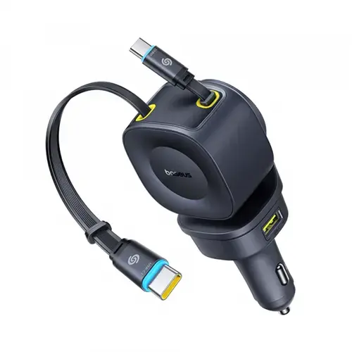 Incarcator Auto Cu Cablu USB-C Baseus PrimeTrip VR2 Max, 163W, 3A, 1 x USB-A - 2 x USB-C, P10162701313-00 (Negru)