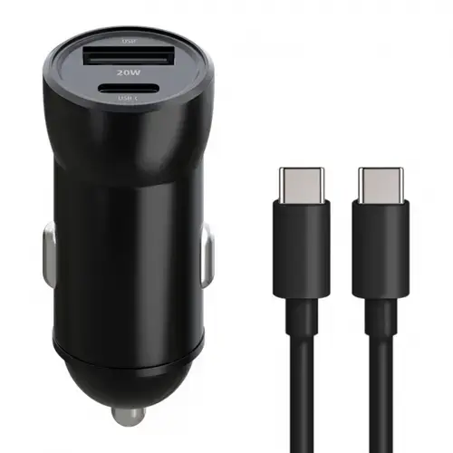 Incarcator Auto Cu Cablu USB-C MaXlife MXCC-04, 20W, 3A, 1 x USB-A - 1 x USB-C (Negru)