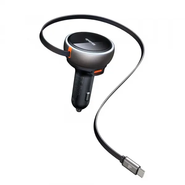 Incarcator Auto Cu Cablu USB-C McDodo CC-4850, 80W, 3A, 1 x USB-A - 1 x USB-C, Negru