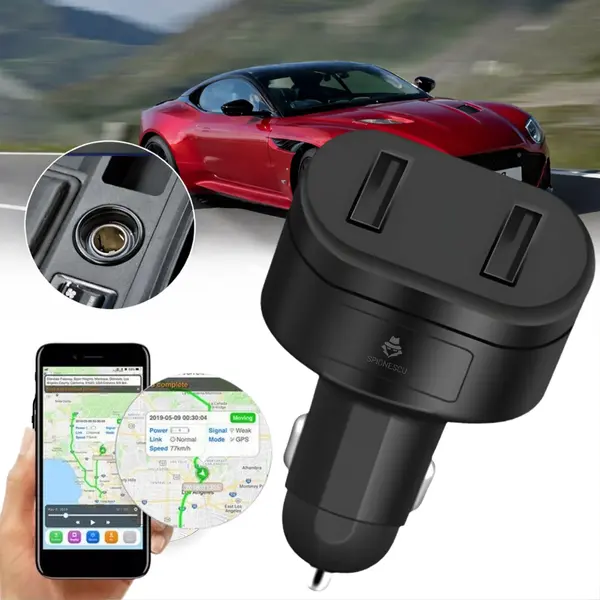 Incarcator auto cu incarcare rapida USB dubla si tracker GPS, D6, 4G, localizare in timp real, istoric traseu 180 zile, alarme antifurt, precizie GPS 5 m, platforma gratuita