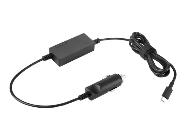 Incarcator auto laptop Lenovo 65W, Type-C 65 W, Negru, 1 x Incarcator auto laptop