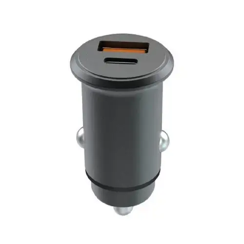 Incarcator auto Lemontti Fast Charge 65W, USB 3.0 si Type-C PD (Negru)