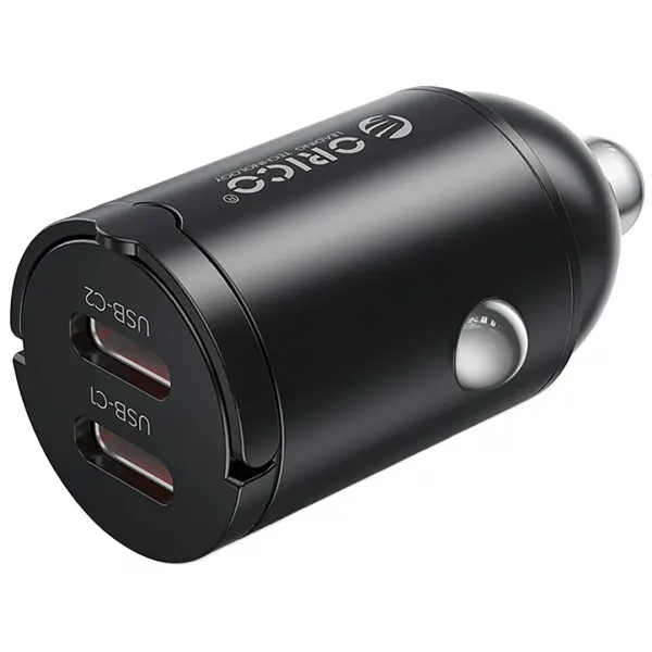 Incarcator Auto Orico MiniRing, 30W, 2 x USB-C, Negru