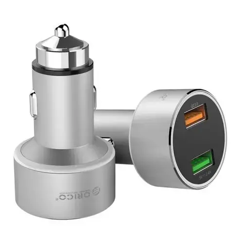 Incarcator auto Orico UPC-Q2 30W, 2 x USB (Argintiu)