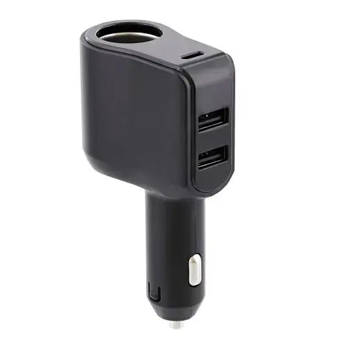 Incarcator auto TNB 4-in-1 ACGPUSBC, 2x USB-A, 1x USB-C, Black + Aprinzator tigara (Negru)