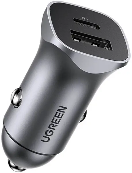 Încărcător auto Ugreen - 405002, USB-A/C, 30W, gri