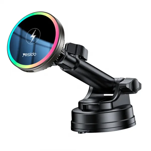 Incarcator Auto Wireless Yesido C315, 15W, 1.67A, Negru