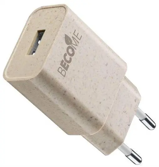 Încărcător Cellularline - Become Eco, USB-A, 12W, bej