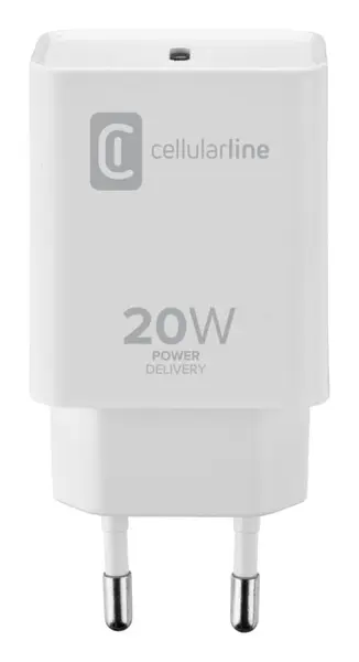 Încărcător Cellularline - Power Delivery USB-C, 20W, alb