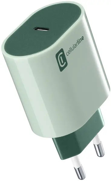 Încărcător Cellularline - Style Color PD, USB-C, 20W, verde