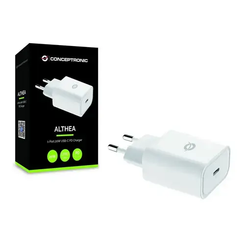 Incarcator Conceptronic ALTHEA07W, 1 x USB Type-C 20W, PD Charge, Alb