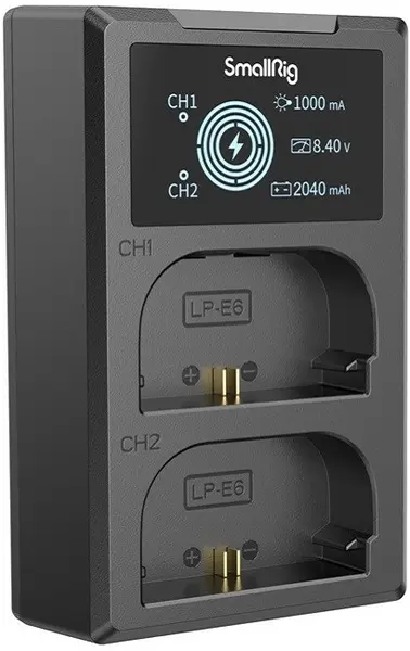 Încărcător dublu SmallRig - 4084, pentru baterii LP-E6NH, negru